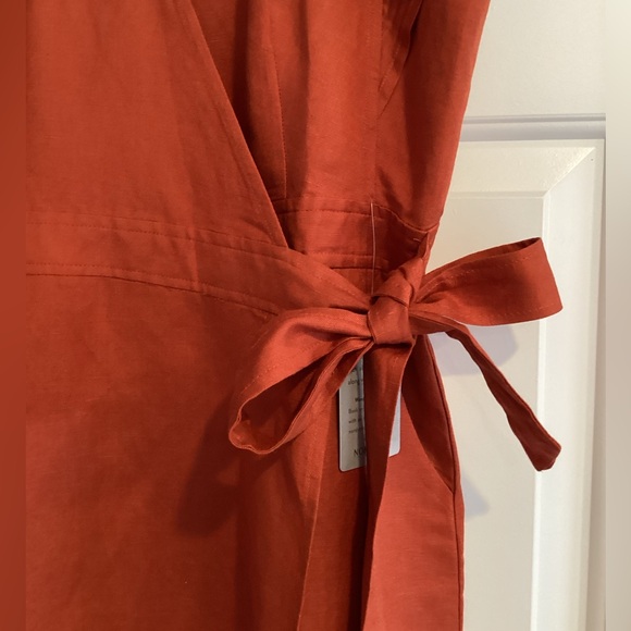 ASTR The Lable Linen Blend Wrap MIDI Dress M - Picture 6 of 14